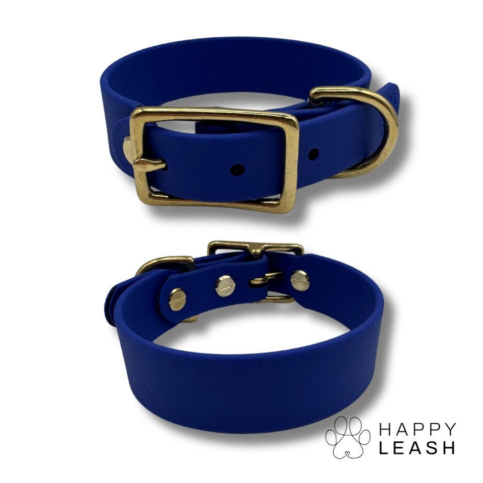 Kombiniertes Halsband Elly 25mm Messing Blau